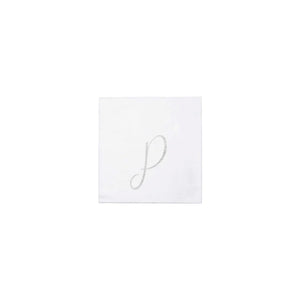 Papersoft Napkins Monogram Cockail Napkins Pack of 20 - P Silver