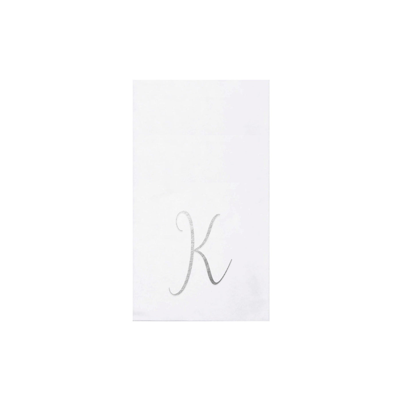 Papersoft Napkins Monogram Guest Towels Pack of 20 - K Silver