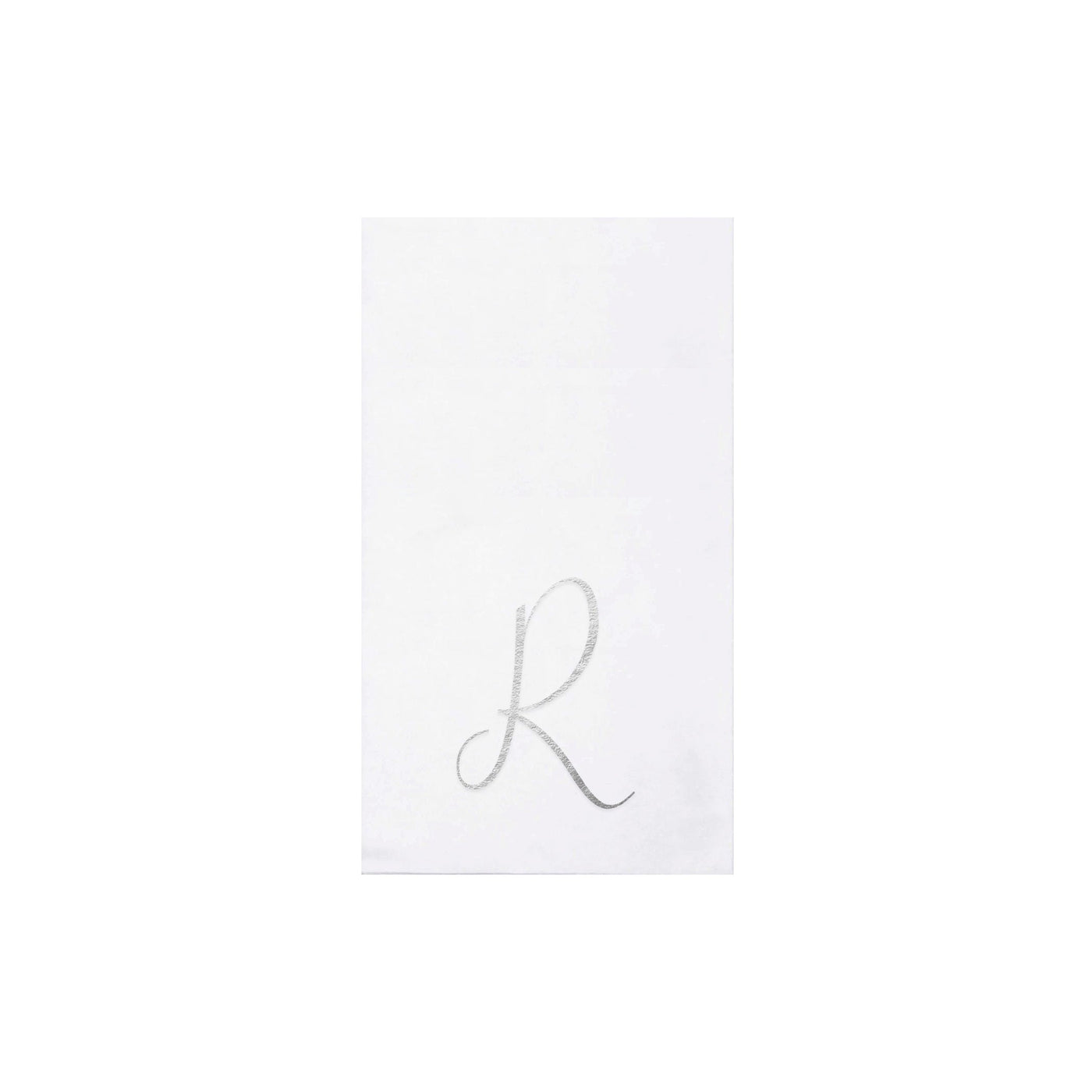 Papersoft Napkins Monogram Guest Towels Pack of 20 - R Silver