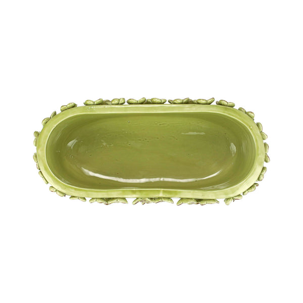 Rustic Garden Flower Oval Planter Pistachio