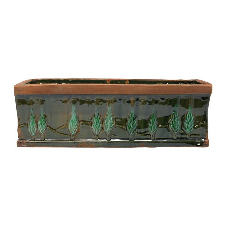 Rustic Garden Cypress Green Large Rectangular Planter by VIETRI