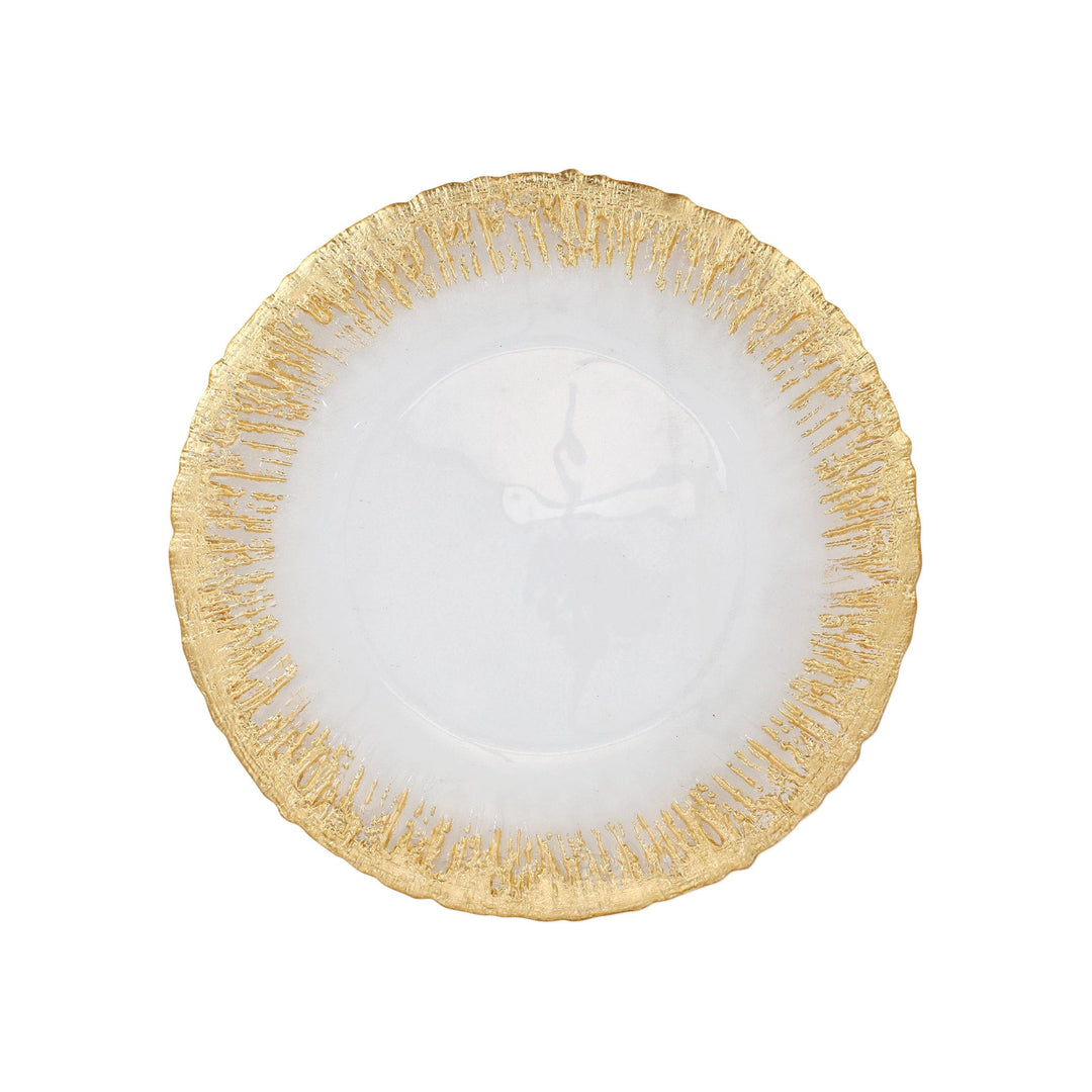 Rufolo Glass Gold Brushstoke Dinner Plate