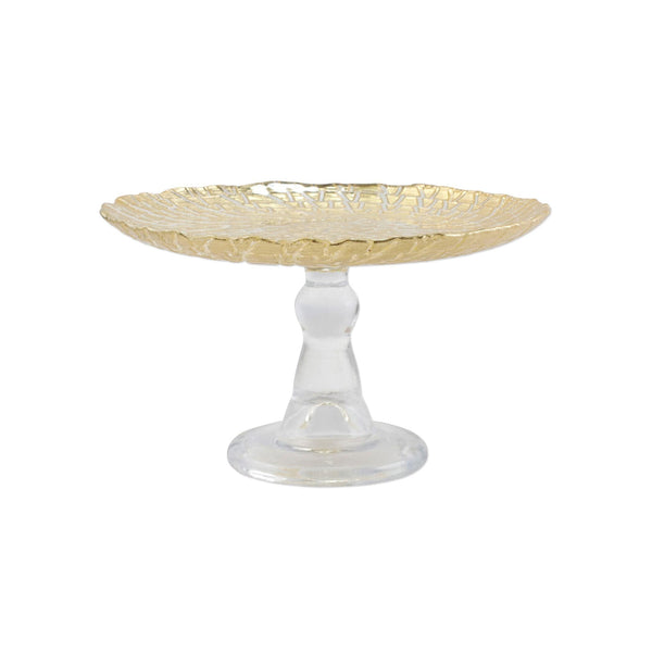 Rufolo Glass Gold Crocodile Small Cake Stand by VIETRI