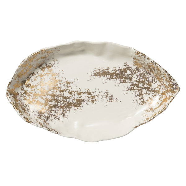 Scattered Gold Matte Oval Platter by VIETRI