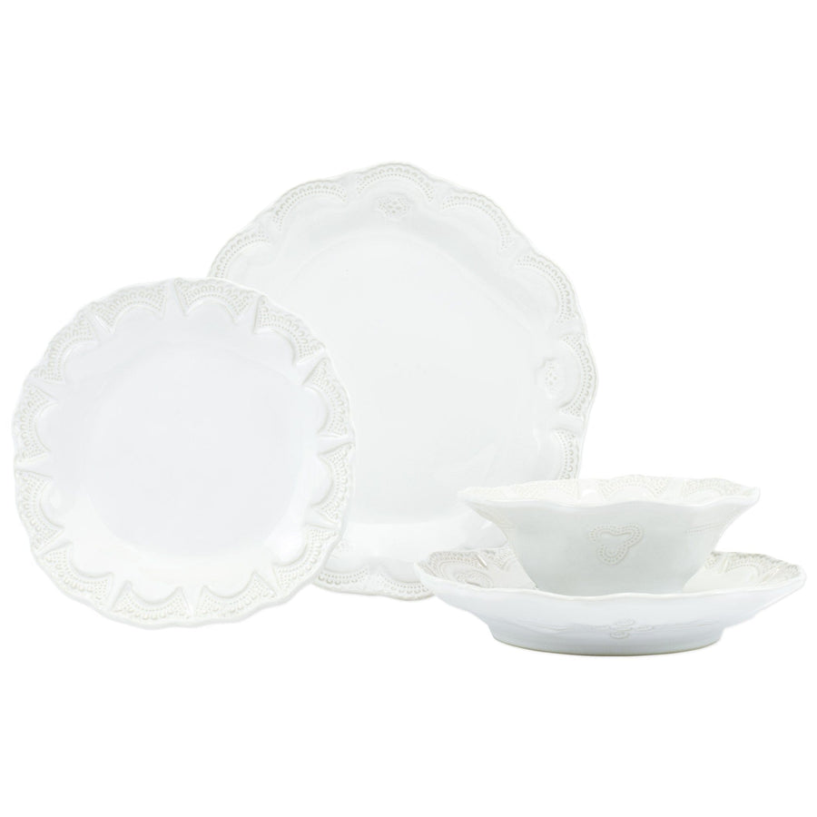 Incanto Stone White Lace Four-Piece Place Setting by VIETRI