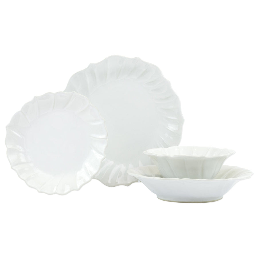 Incanto Stone White Ruffle Four-Piece Place Setting by VIETRI