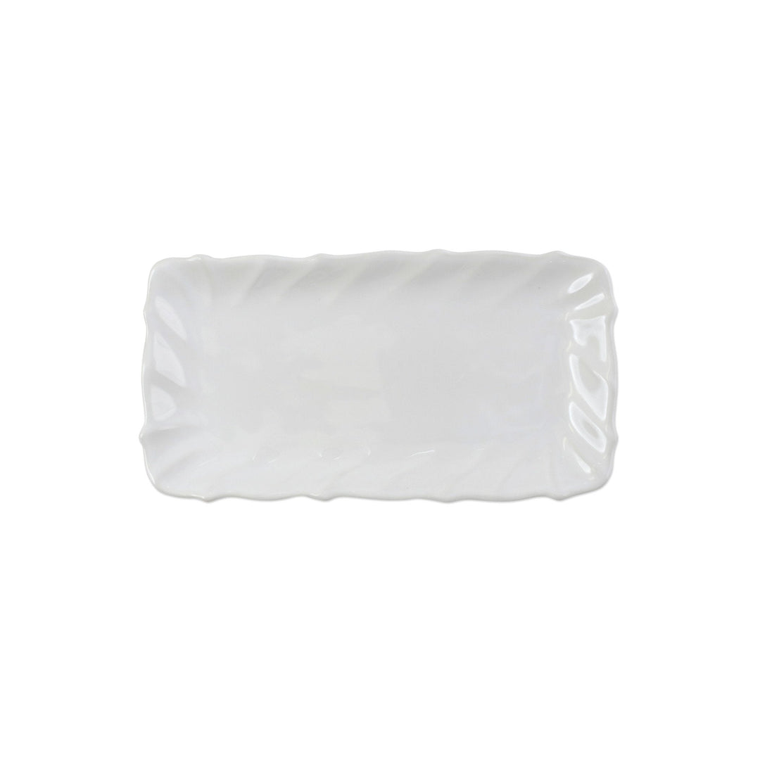 Incanto Stone White Ruffle Rectangular Tray by VIETRI