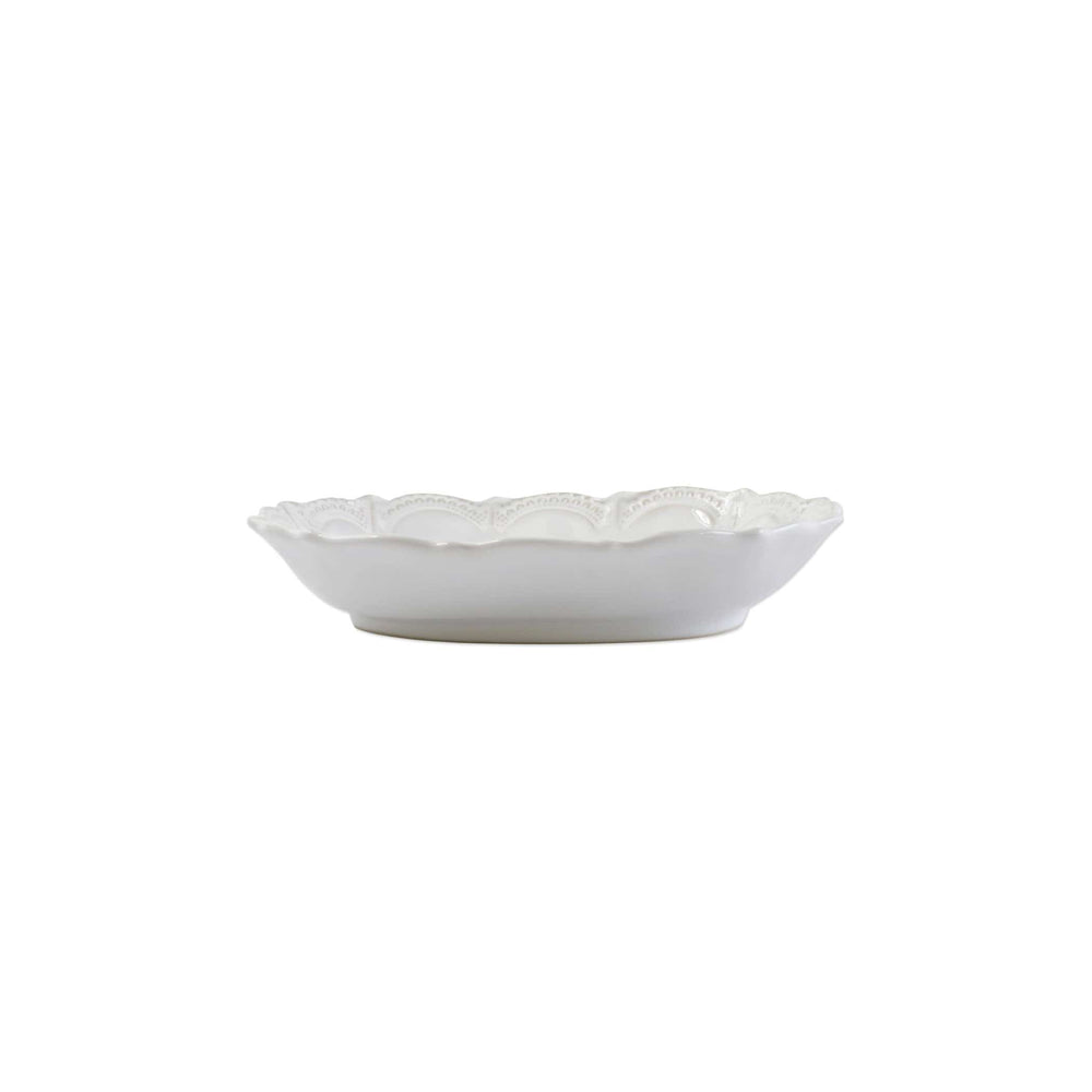 Incanto Stone White Lace Small Oval Bowl by VIETRI