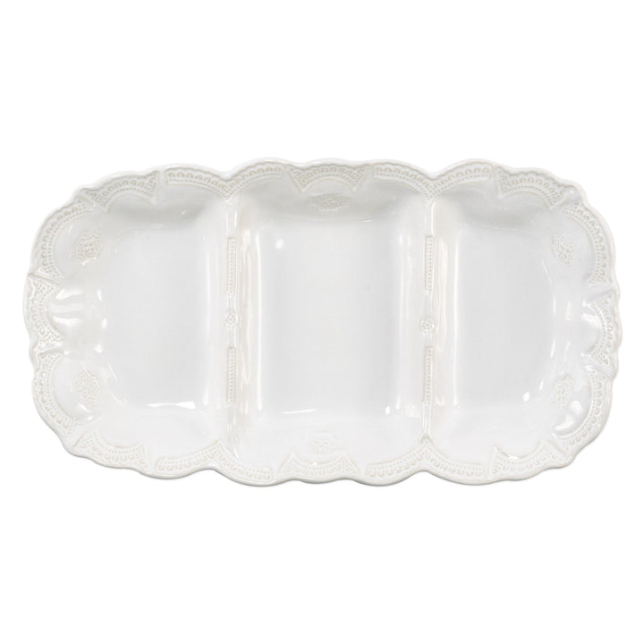 Incanto Stone White Lace Medium Three-Part Server by VIETRI