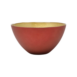 Two-Tone Glass Red & Gold Small Deep Bowl by VIETRI