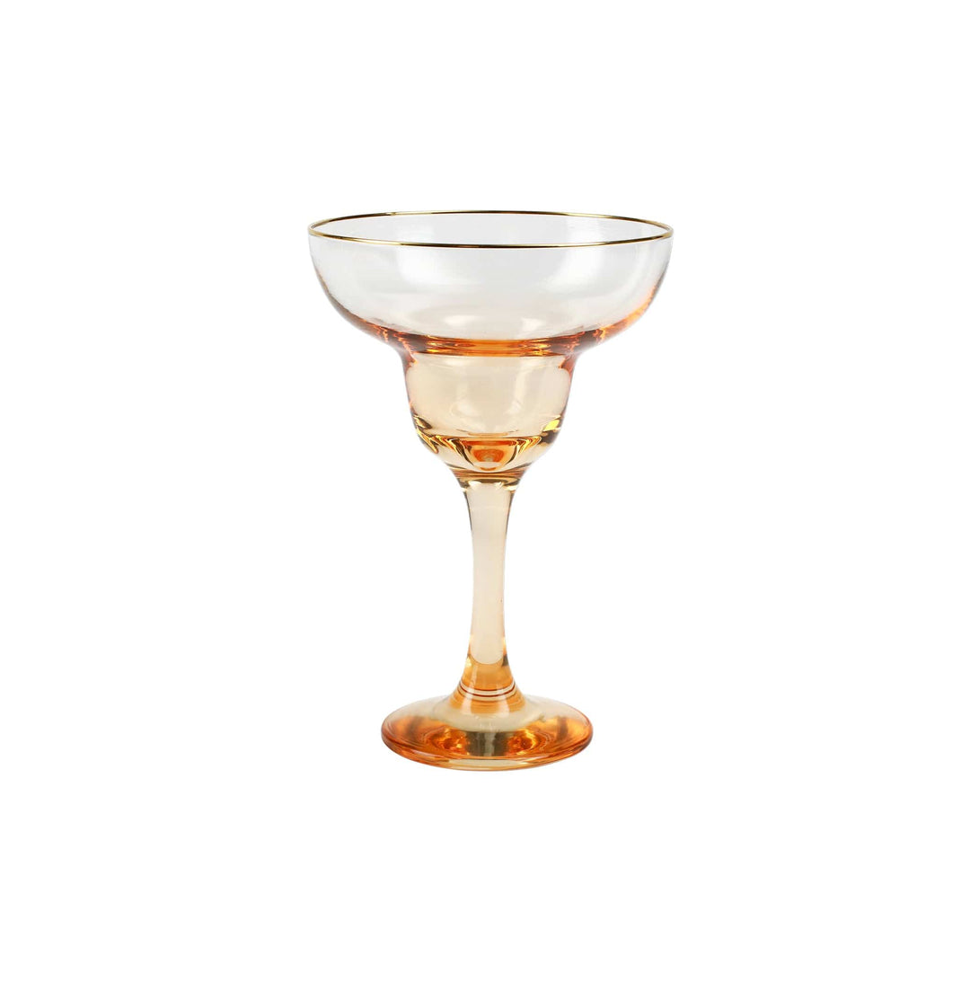 Rainbow Amber Margarita Glass