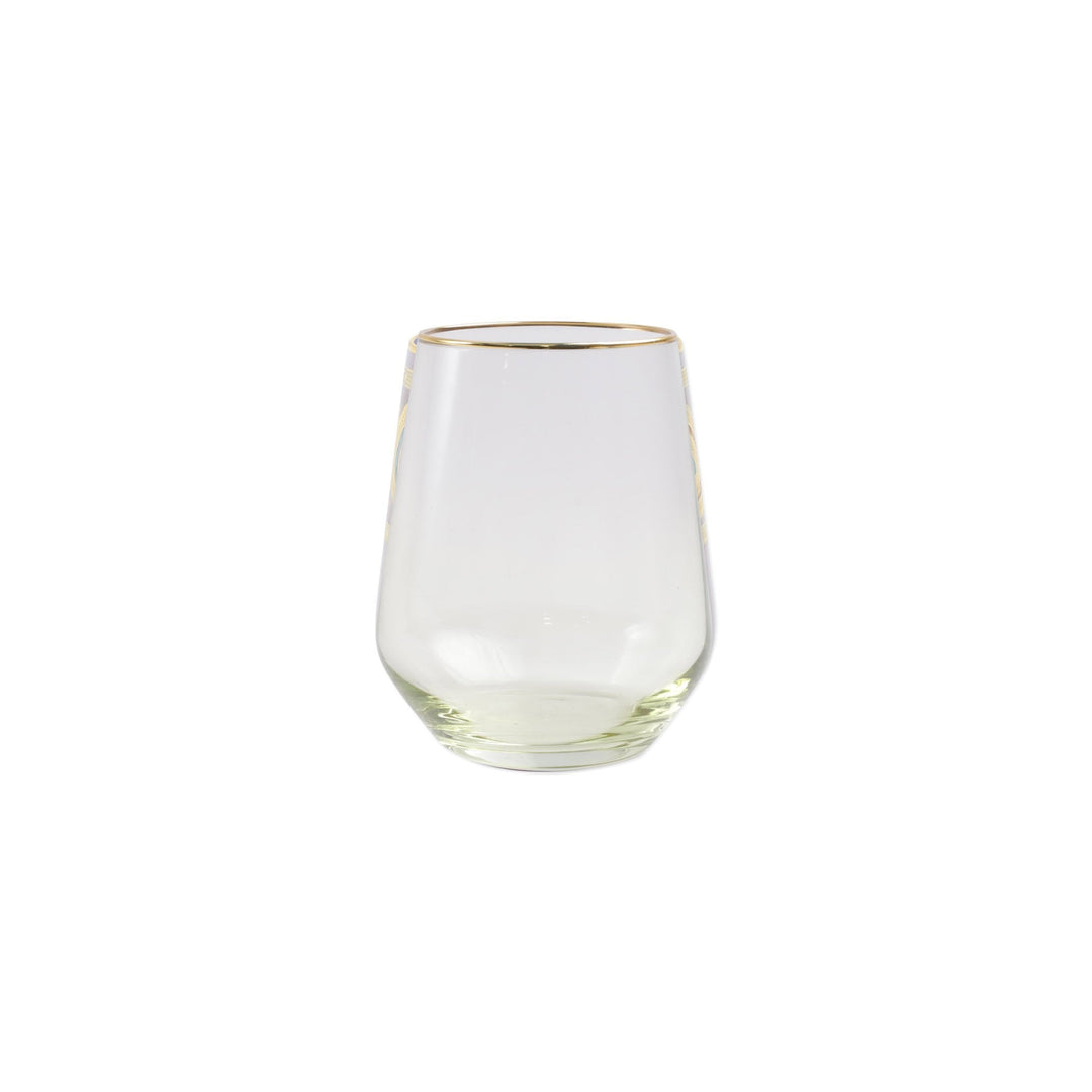 Rainbow Yellow Stemless Wine Glass by VIETRI