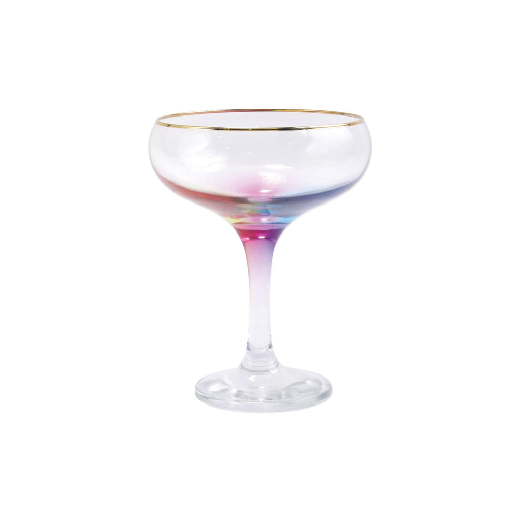 Vietri Rainbow Green Coupe Champagne Glass