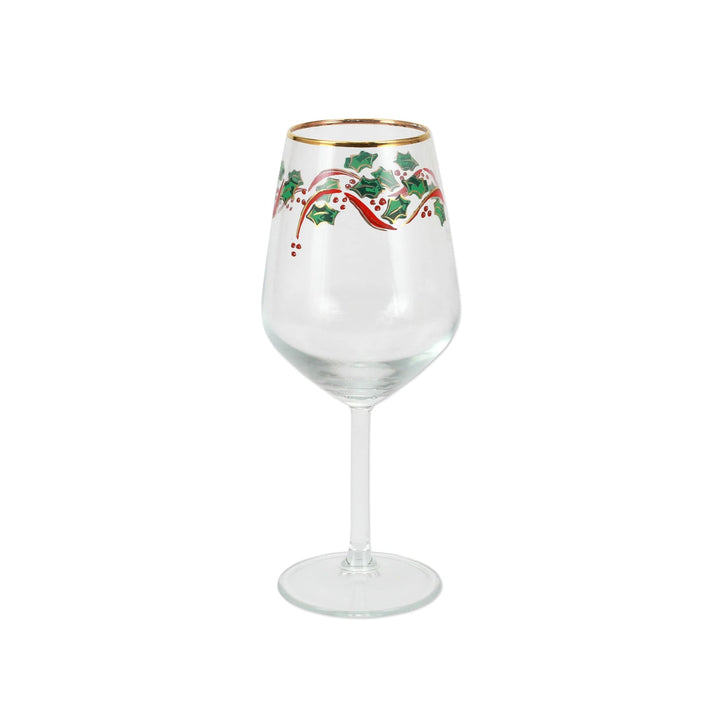 Holly Wine Glass