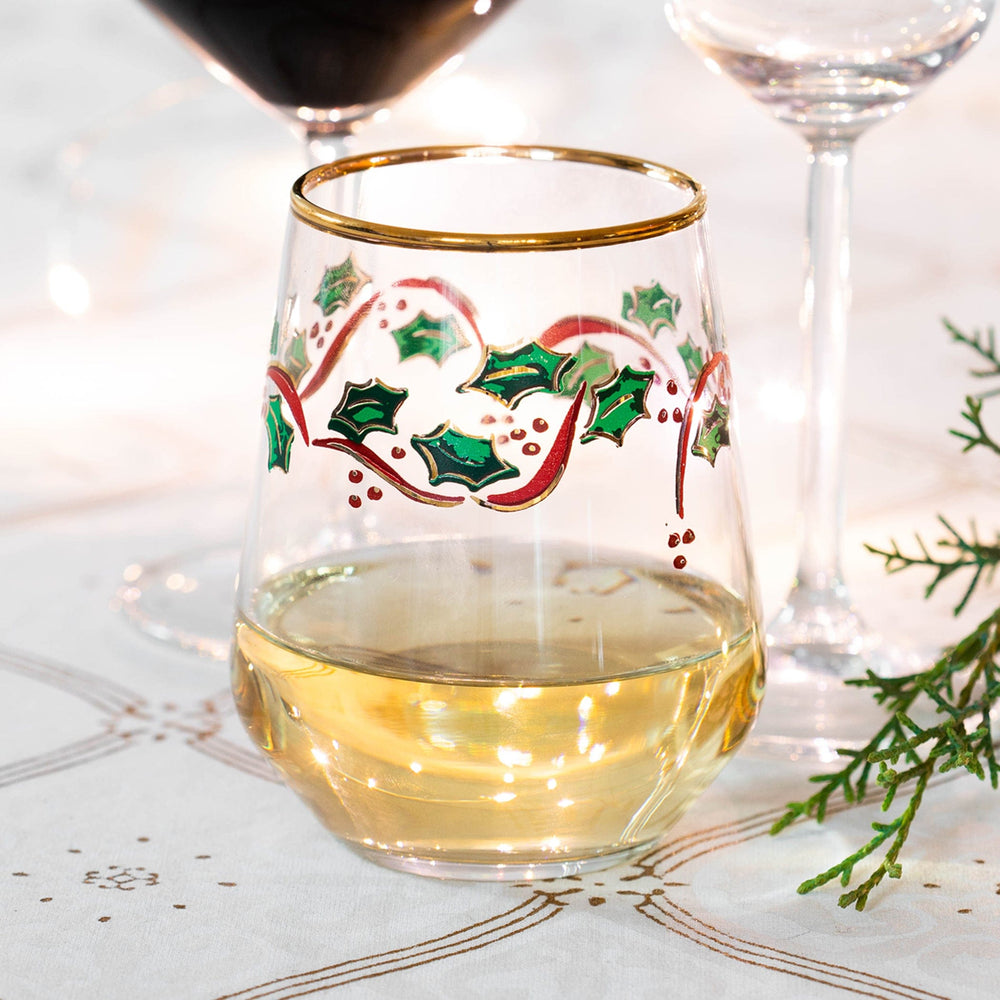 Holly Stemless Wine Glass Alternate View1