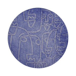 Moda Blue Faces Round Platter