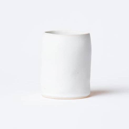 Bath Essentials White Matte Round Vase