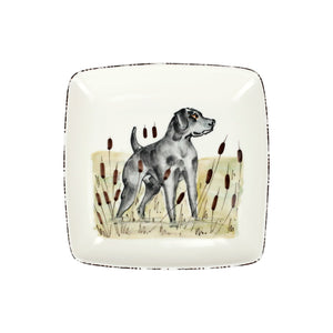 Wildlife Black Hunting Dog Square Platter