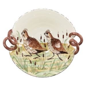 Wildlife Quail Scallop Handled Bowl by VIETRI