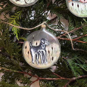 Ornaments Wildlife Black Hunting Dog Disc Ornament