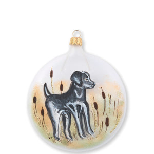 Ornaments Wildlife Black Hunting Dog Disc Ornament